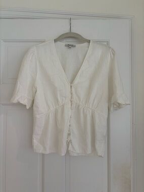 Lightweight Cream Button-Front Women’s Top - Madewell